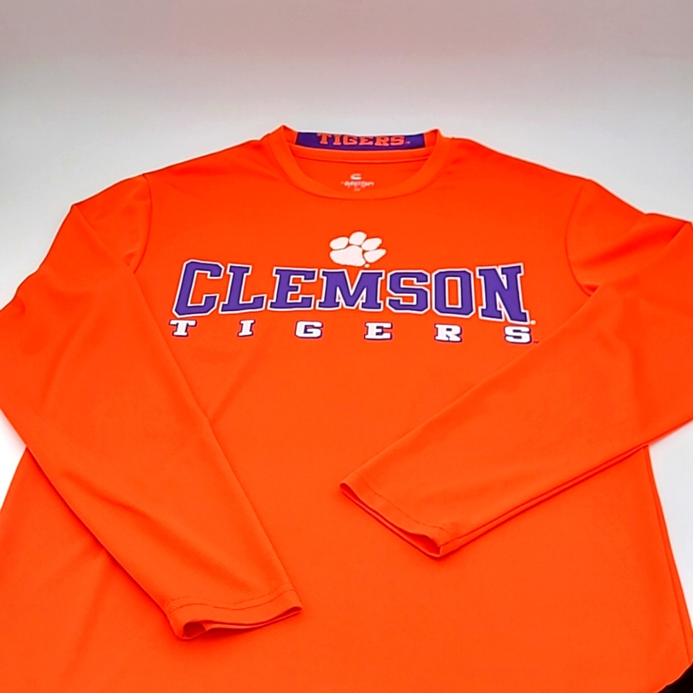 Colosseum Clemson Tigers Long Sleeve Polyester TShirt Size M